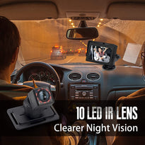 Jowenia Baby Car Camera 10 LED infrared camera, Great Night Vision, 4.3" 1080P HD Display with Adjustable Sucker Bracket