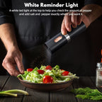 Electric Pepper Grinder with LED Light, One-hand Button Control, Adjustable Coarseness