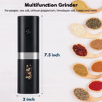 Electric Pepper Grinder with LED Light, One-hand Button Control, Adjustable Coarseness