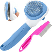 KALAMANDA Self Cleaning Grooming Slicker Brush for Cats and Dogs