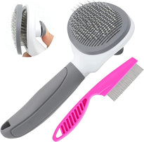 KALAMANDA Self Cleaning Grooming Slicker Brush for Cats and Dogs