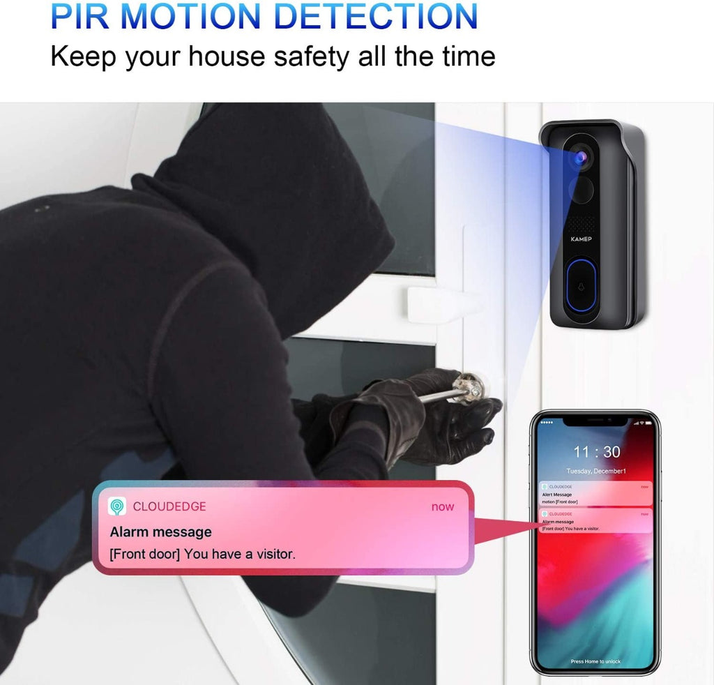 [Upgraded] Wireless WiFi Video Doorbell Camera - KAMEP