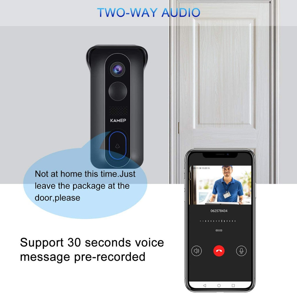 [Upgraded] Wireless WiFi Video Doorbell Camera - KAMEP