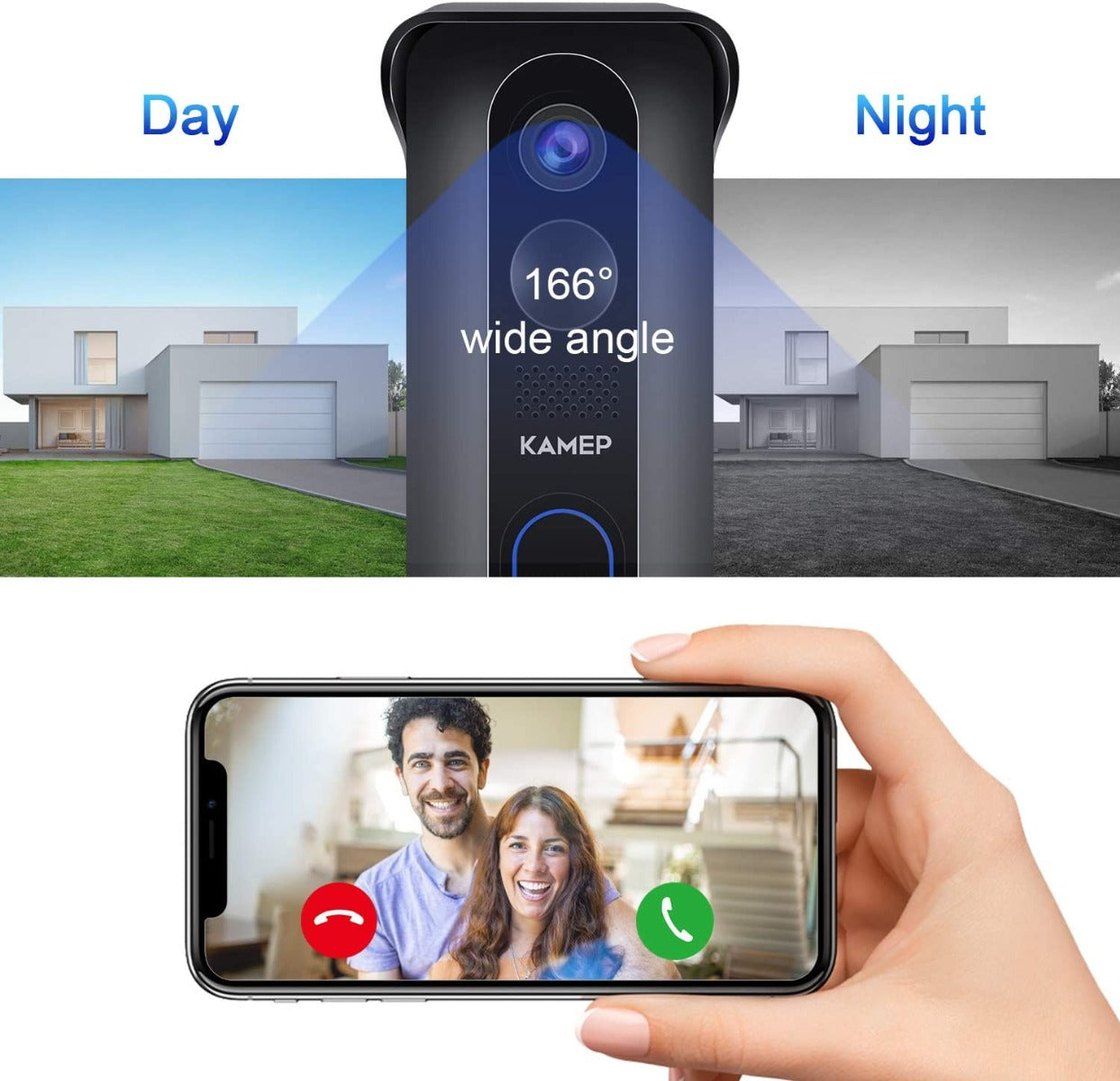 [Upgraded] Wireless WiFi Video Doorbell Camera - KAMEP