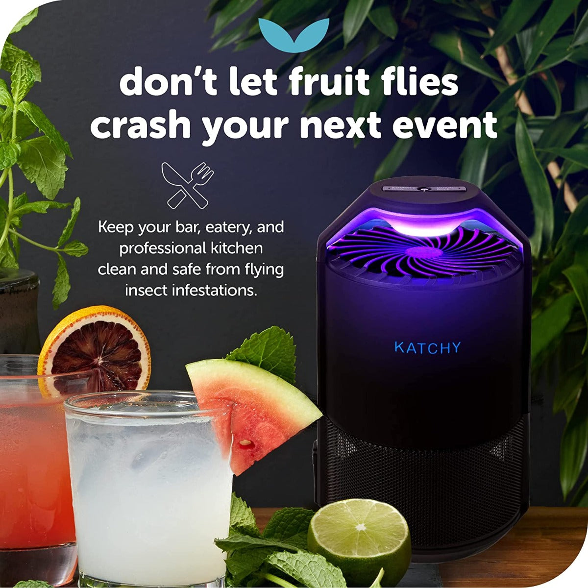 Katchy Automatic Indoor Insect and Flying Bugs Trap with UV Light Fan, Sticky Glue Boards, No Zapper, Light Sensor