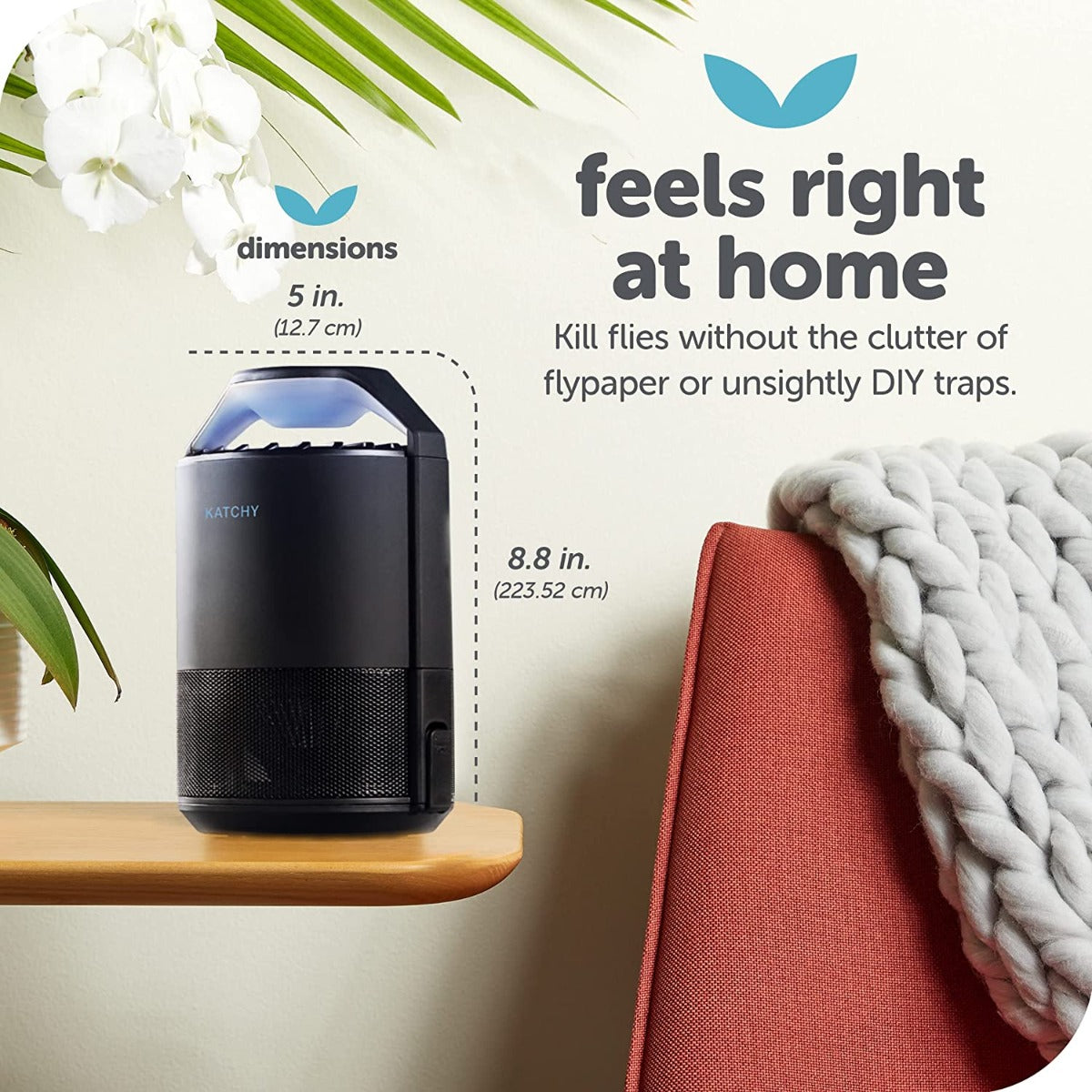 Katchy Automatic Indoor Insect and Flying Bugs Trap with UV Light Fan, Sticky Glue Boards, No Zapper, Light Sensor