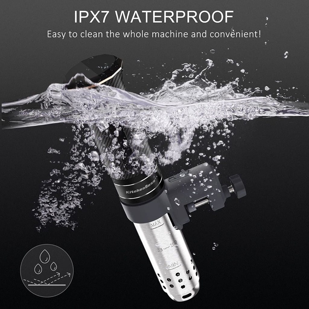 Ultra-quiet Precision Sous-vide Cooker, IPX7 Waterproof Stainless Steel 1100W Professional Low Temperature