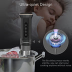 Ultra-quiet Precision Sous-vide Cooker, IPX7 Waterproof Stainless Steel 1100W Professional Low Temperature