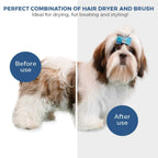 KUUBIA Portable 2 in 1 Pet Grooming Hair Dryer with Replaceable Slicker Brush & Adjustable Temperature for Small and Medium Dogs and Cats