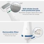 KUUBIA Portable 2 in 1 Pet Grooming Hair Dryer with Replaceable Slicker Brush & Adjustable Temperature for Small and Medium Dogs and Cats