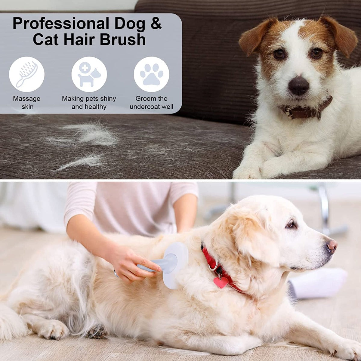 LAVBELLA Self Cleaning Grooming Slicker Brush for Cats and Dogs