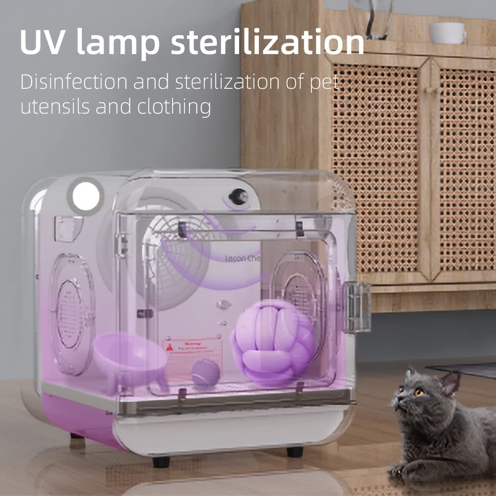 Leconchef Pet Hair Dryer Box for Pet Grooming, Fast Drying, Adjustable Temperature &Time