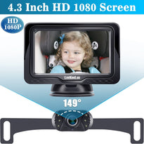 LeeKooLuu LK12 Baby Car Camera HD 1080P Monitor Rear Facing Seat, View Infant Crystal Night Vision