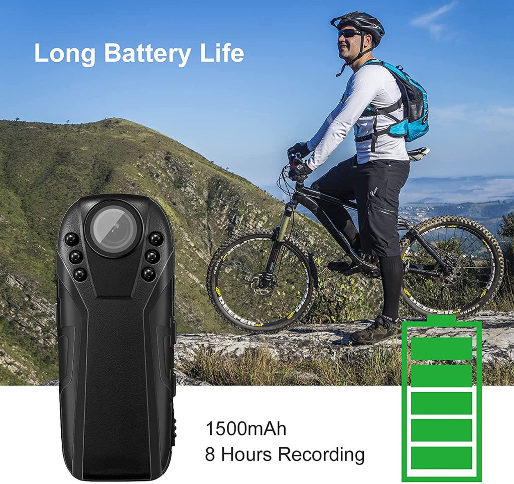Lenofocus Body Camera Security Cam 1080P 64GB Memory Card Portable