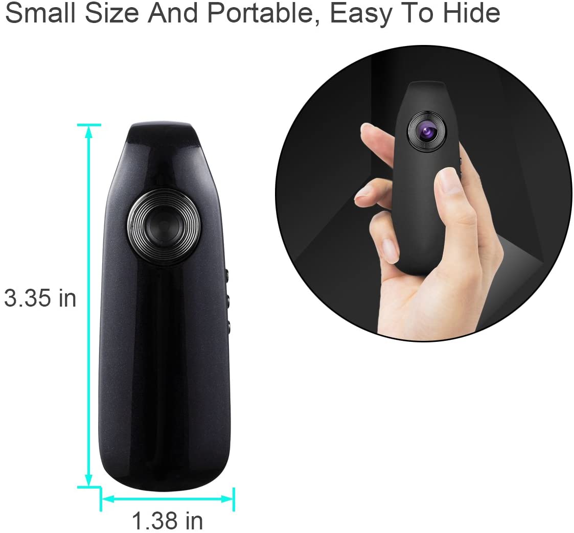 Lenofocus Mini Body Camera 1080P Full HD Hidden Spy Cameras Portable Pocket Clip