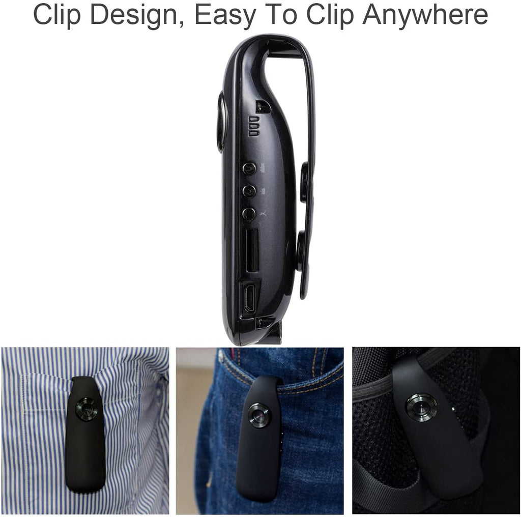 Lenofocus Mini Body Camera 1080P Full HD Hidden Spy Cameras Portable Pocket Clip