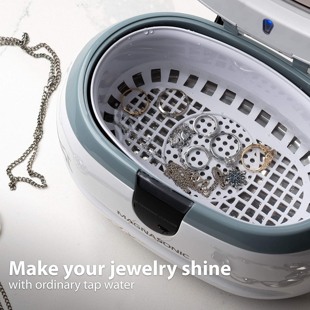 Magnasonic Professional Ultrasonic Jewelry Cleaner Machine for Cleaning Eyeglasses, Watches, Rings, Necklaces, Coins, Razors, Dentures, Combs, Tools, Parts, Instruments (CD2800)