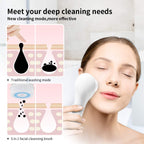 MALKERT Facial Cleansing Brush with 5 Brush Heads, 3 Modes Skin Care Brush Device for Deep Cleansing and Scrubbing, Exfoliating