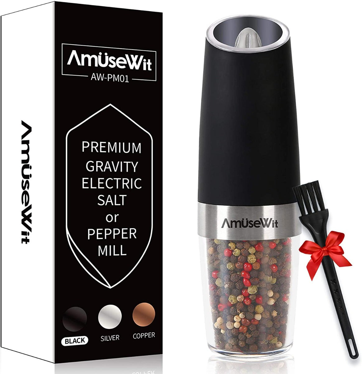 Gravity Electric Pepper or Salt Grinder Mill-Matte Black