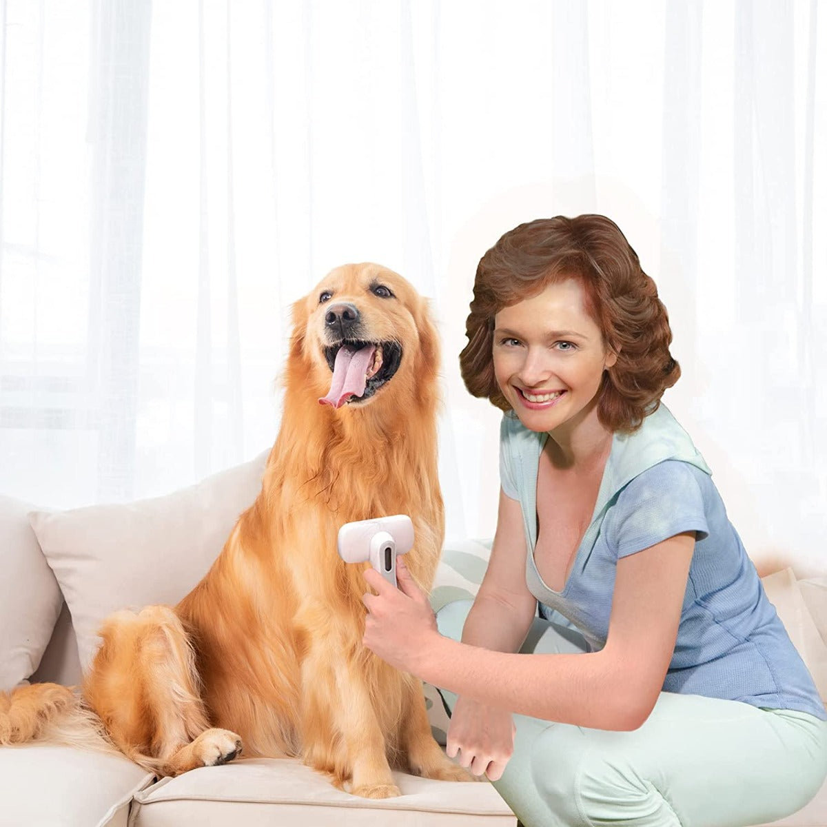 Meeluke Self Cleaning Grooming Slicker Brush for Cats and Dogs