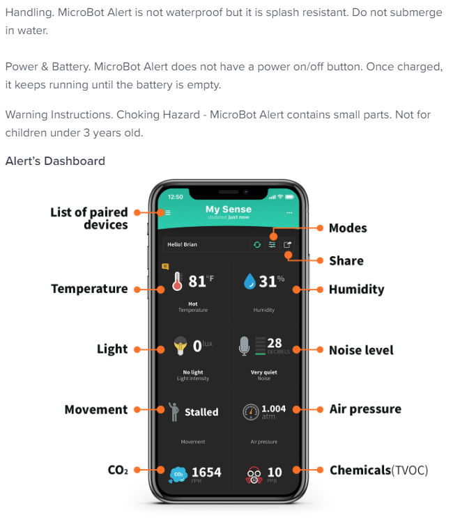 Microbot Alert Portable Smart Sensor