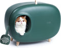 MS!MAKE SURE Cat Litter Box, Enclosed Design, Large Space with Lid, Prevent Sand Leakage and Isolate Odors, Easy to Clean, includes Cat Litter Scoop