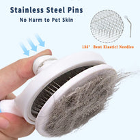Mollypaws Self Cleaning Grooming Slicker Brush for Cats and Dogs