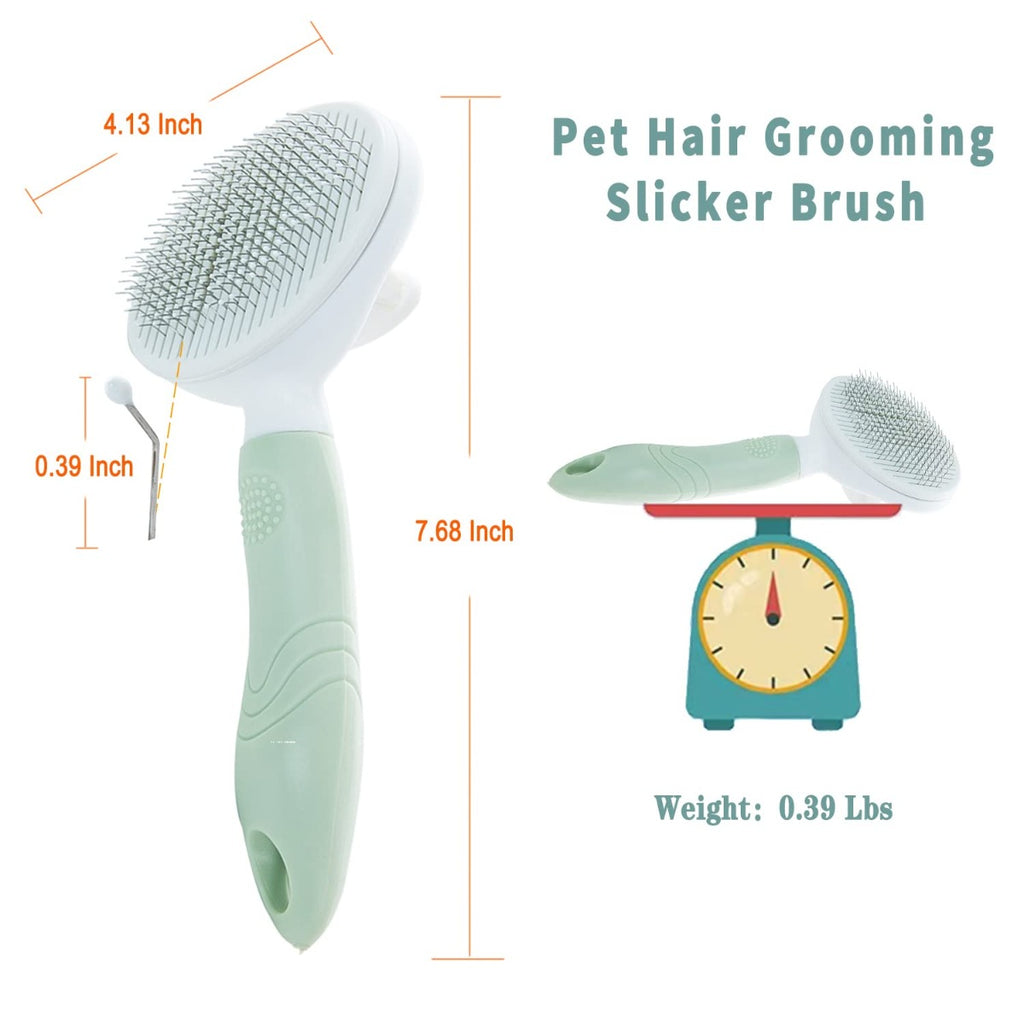 Mollypaws Self Cleaning Grooming Slicker Brush for Cats and Dogs