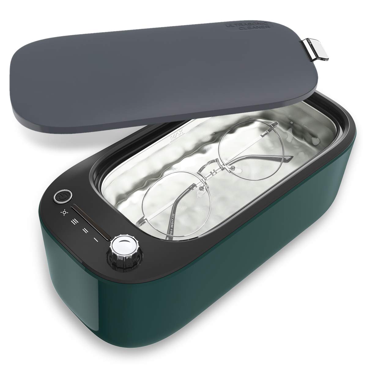 Ultrasonic Portable Jewelry Cleaner Machine for Rings, Watches, Glasses, Jewelry, Diamonds, Coins, Dentures with Basket (400ML, 47KHZ)