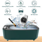 Ultrasonic Portable Jewelry Cleaner Machine for Rings, Watches, Glasses, Jewelry, Diamonds, Coins, Dentures with Basket (400ML, 47KHZ)