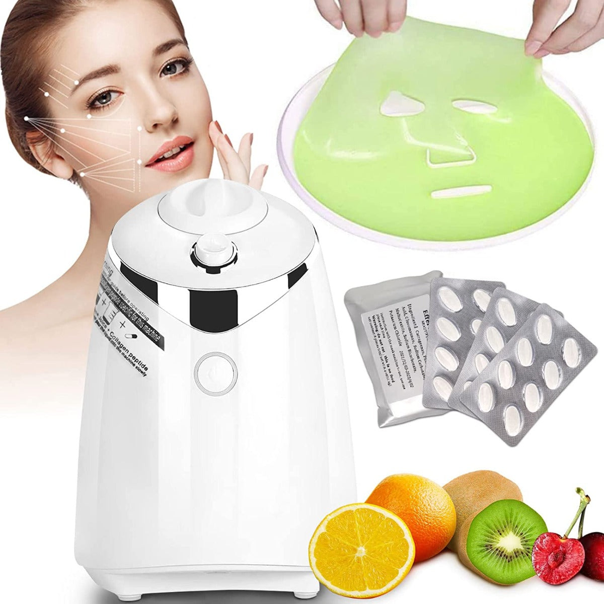 Fruit Face Mask Maker Machine with Collagen Pills Smart Automatic Face Cream Beauty Making for Facial/Eyes SPA