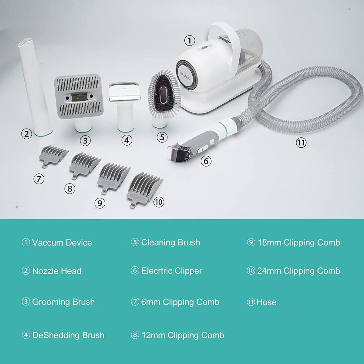 Neakasa by neabot P1 Pro Pet Grooming Kit & Vacuum Suction 99% Pet Hair, Dog Grooming Kit