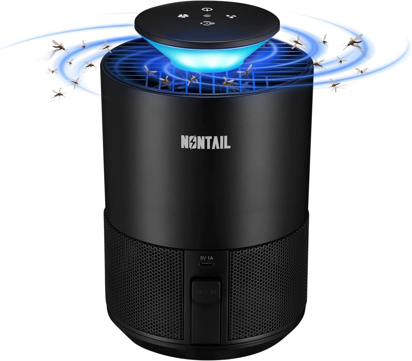 NONTAIL Insect Catcher & Killer for Mosquito/Gnat /Moth/Fruit Flies with UV Light Fan & Sticky Glue