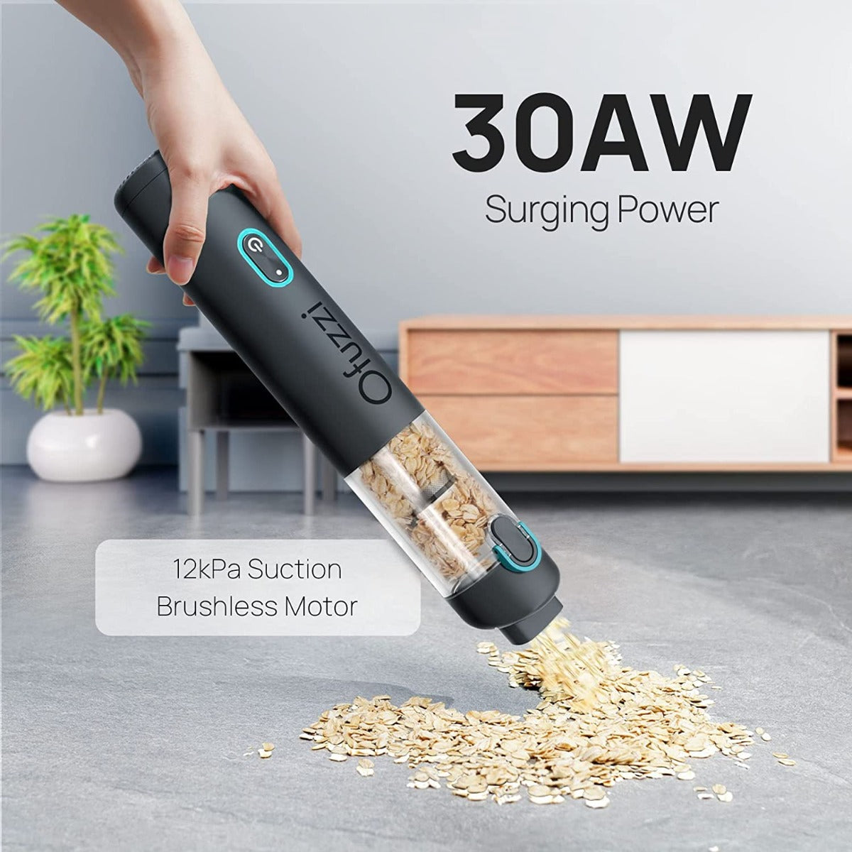 Ofuzzi H8 Apex Cordless Handheld Vacuum Cleaner, 30AW Powerful Suction, 1.2lbs Lightweight, 120ml Dustbowl and Dual Filtration System, 30 Mins Runtime for Pet, Car, Home and Narrow Spaces