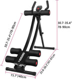 ONETWOFIT Core & Abdominal Trainers Workout Machine with Height Adjustable & LCD Display OT129