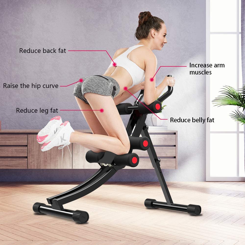 ONETWOFIT Core & Abdominal Trainers Workout Machine with Height Adjustable & LCD Display OT129