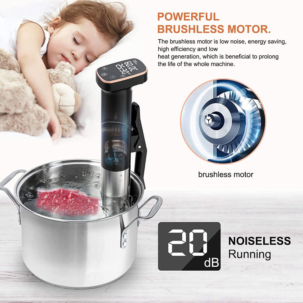 OOIIOR Sous Vide Cooker, 1100W IPX7 Waterproof with Digital Timer & Temperature Control