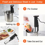 OOIIOR Sous Vide Cooker, 1100W IPX7 Waterproof with Digital Timer & Temperature Control