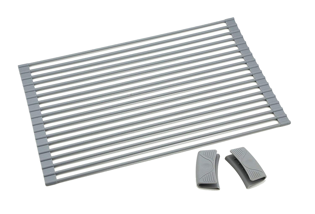 Over the Sink Roll-Up Drying and Rinsing Rack