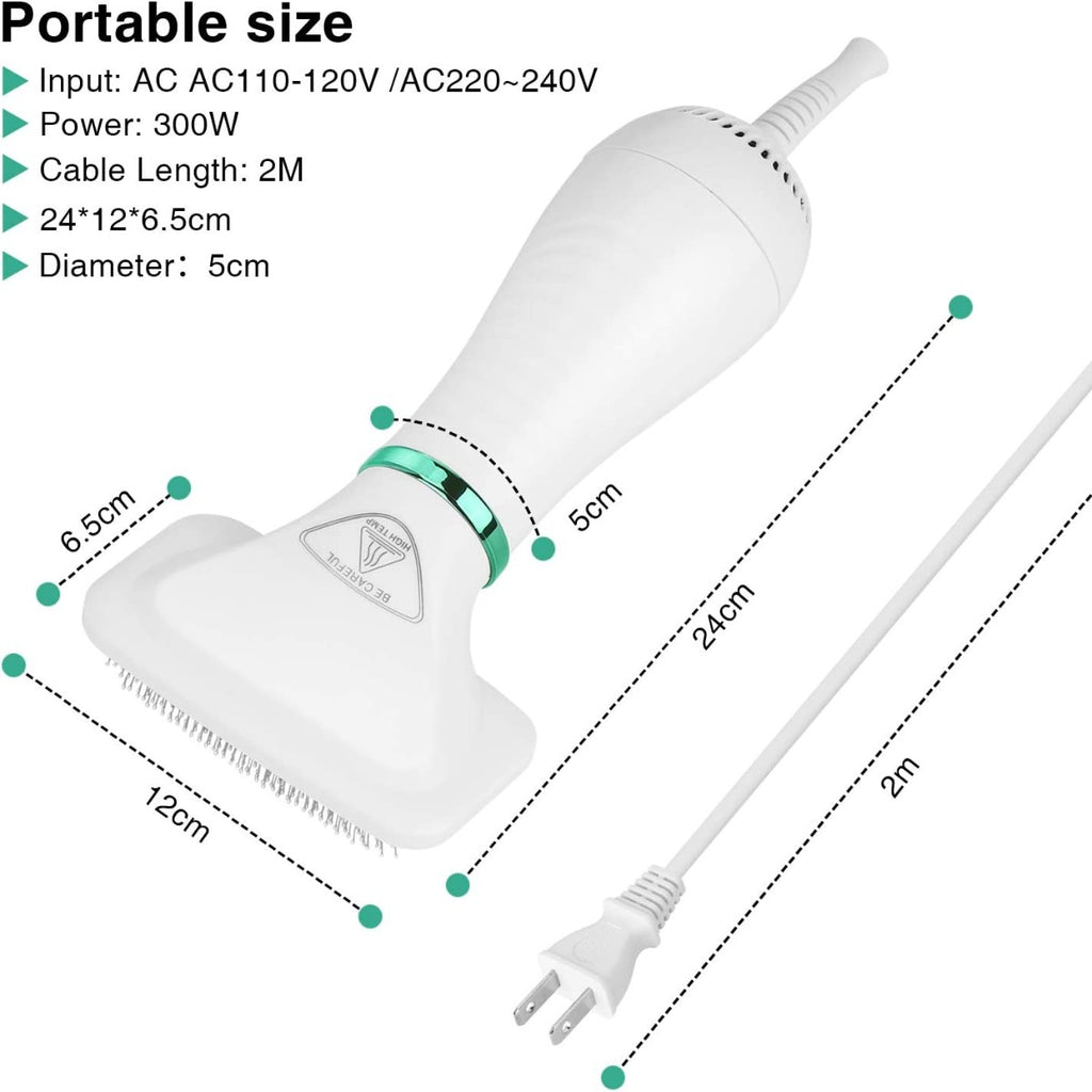 Ownpets 2 in 1 Quiet Portable Pet Hair Dryer with Slicker Brush, Adjustable Temperature & Fast-Drying Towel
