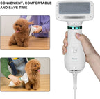 Ownpets 2 in 1 Quiet Portable Pet Hair Dryer with Slicker Brush, Adjustable Temperature & Fast-Drying Towel