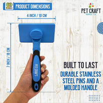 Pet Craft Supply Self Cleaning Grooming Slicker Brush for Cats and Dogs