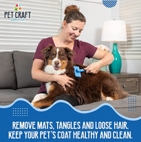 Pet Craft Supply Self Cleaning Grooming Slicker Brush for Cats and Dogs