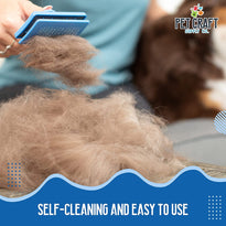 Pet Craft Supply Self Cleaning Grooming Slicker Brush for Cats and Dogs