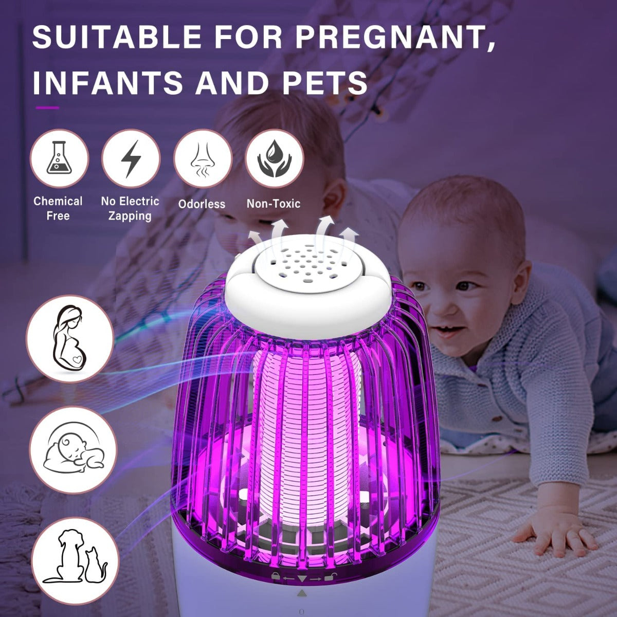 PESTGURU Indoor /Outdoor Fly, Mosquito, Bug, Gnat & Moth Traps with High Powered Electric