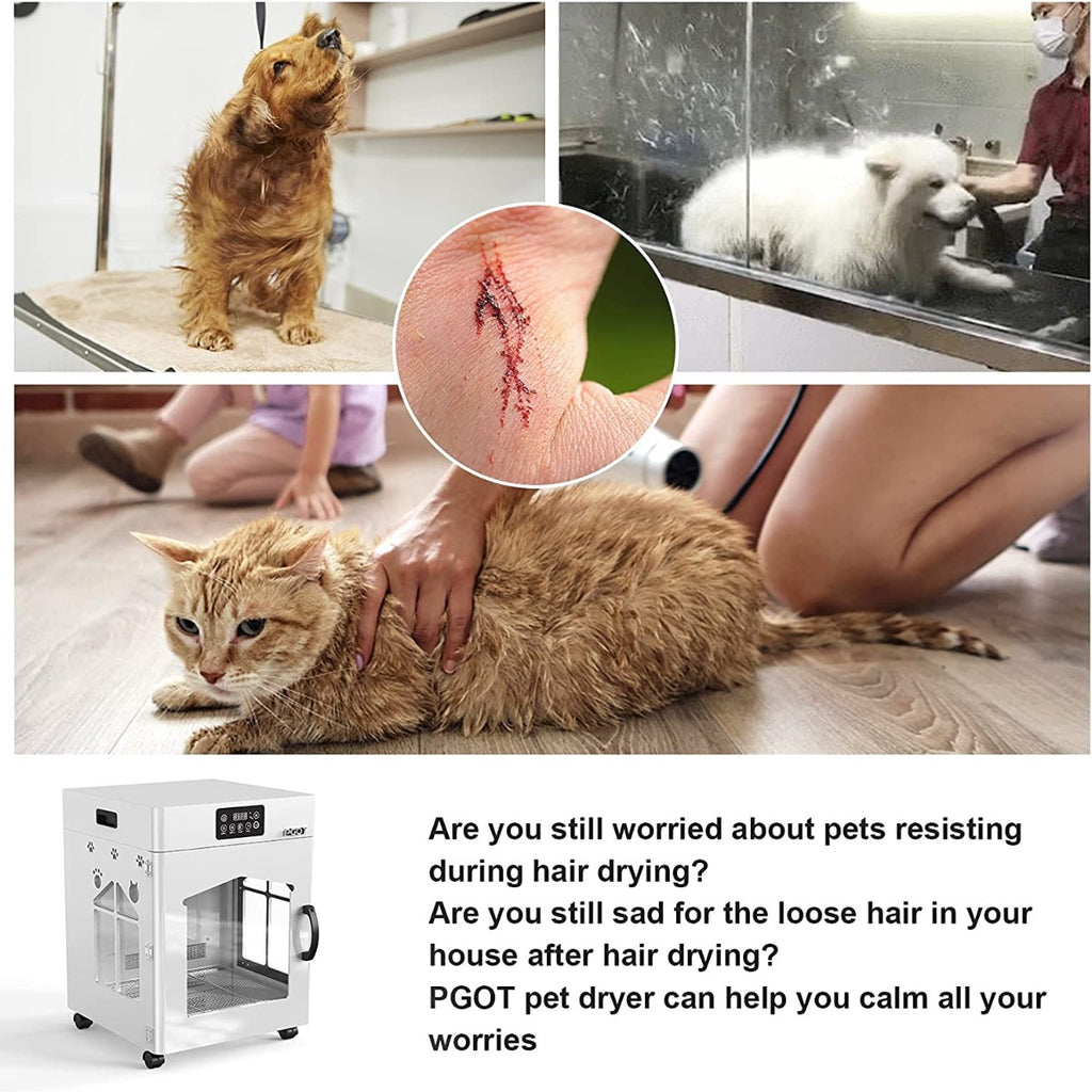 PGOT Fully Automatic Pet Hair Dryer for Small Medium Dog and Cat