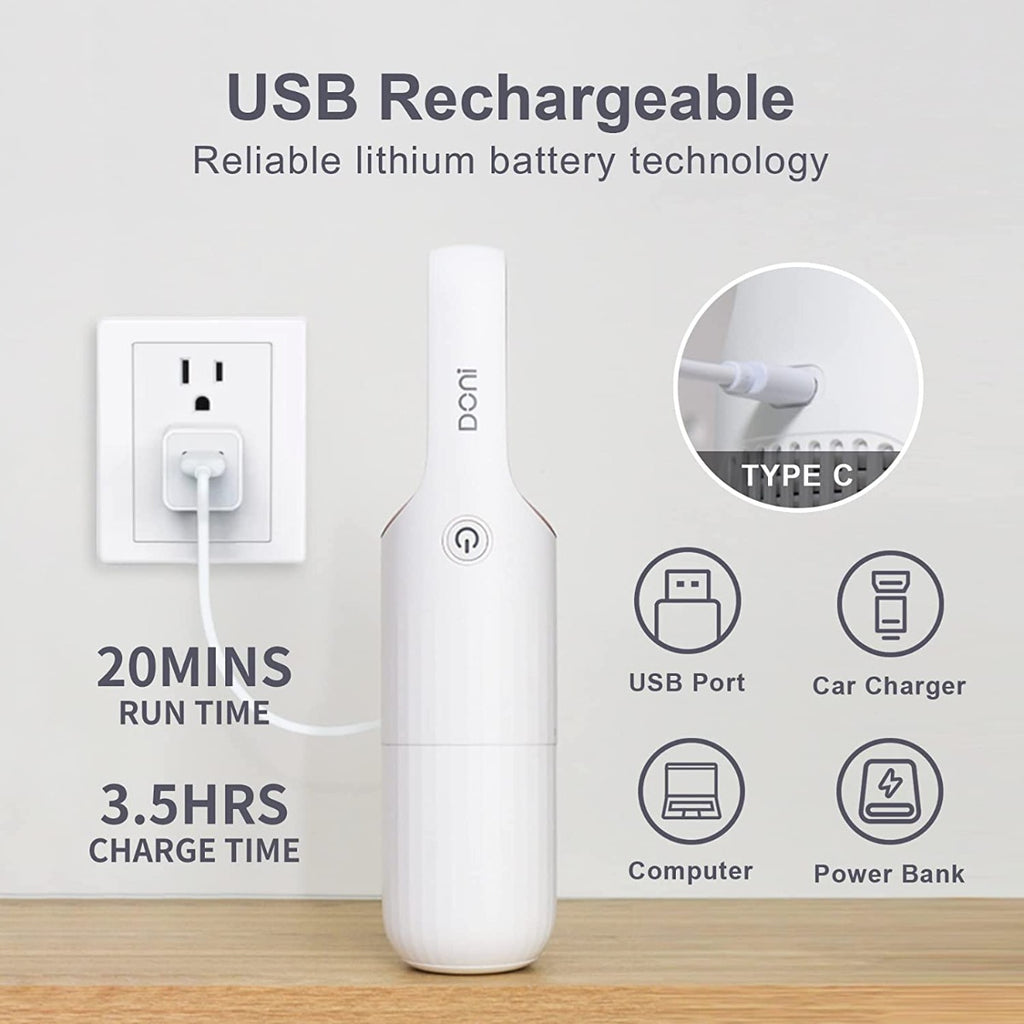 Handheld Portable Car Vacuum with Powerful Suction for Home, Office, Car, Pet Hair