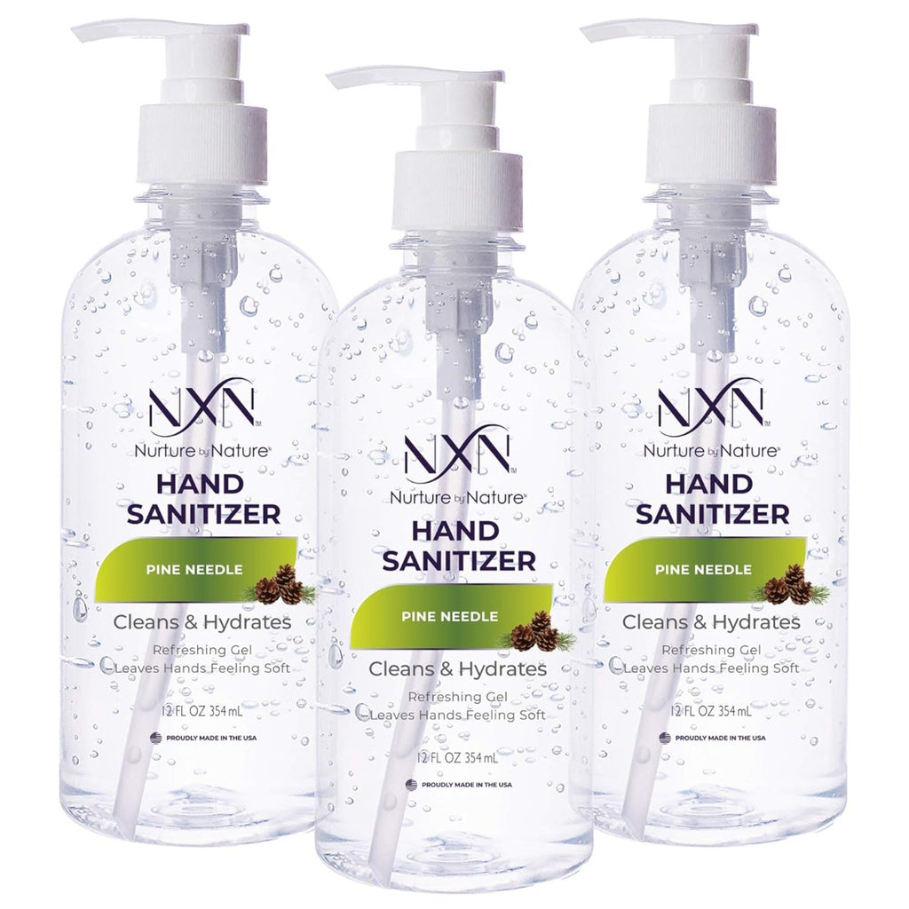 NxN Beauty Advanced Hand Sanitizer Refreshing Gel, with 70% Alcohol, 36 Total FL OZ - 3 Pack of 12 OZ (354ml Each)