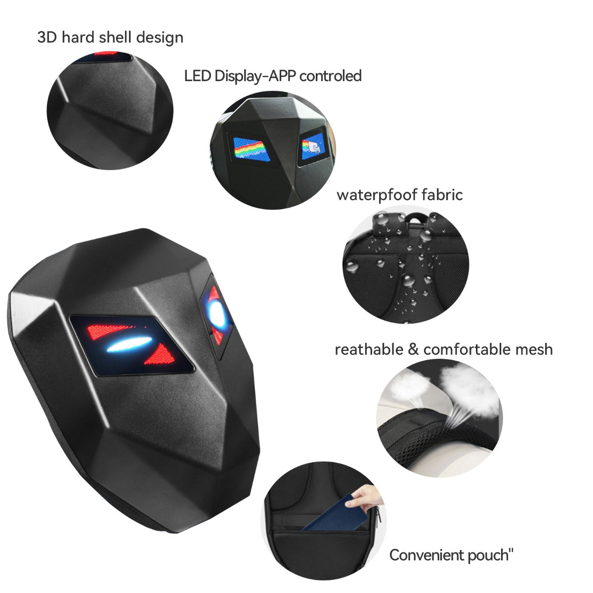 Revvsters 3D Iron Man LED Knight Waterproof Motorbike Backpack