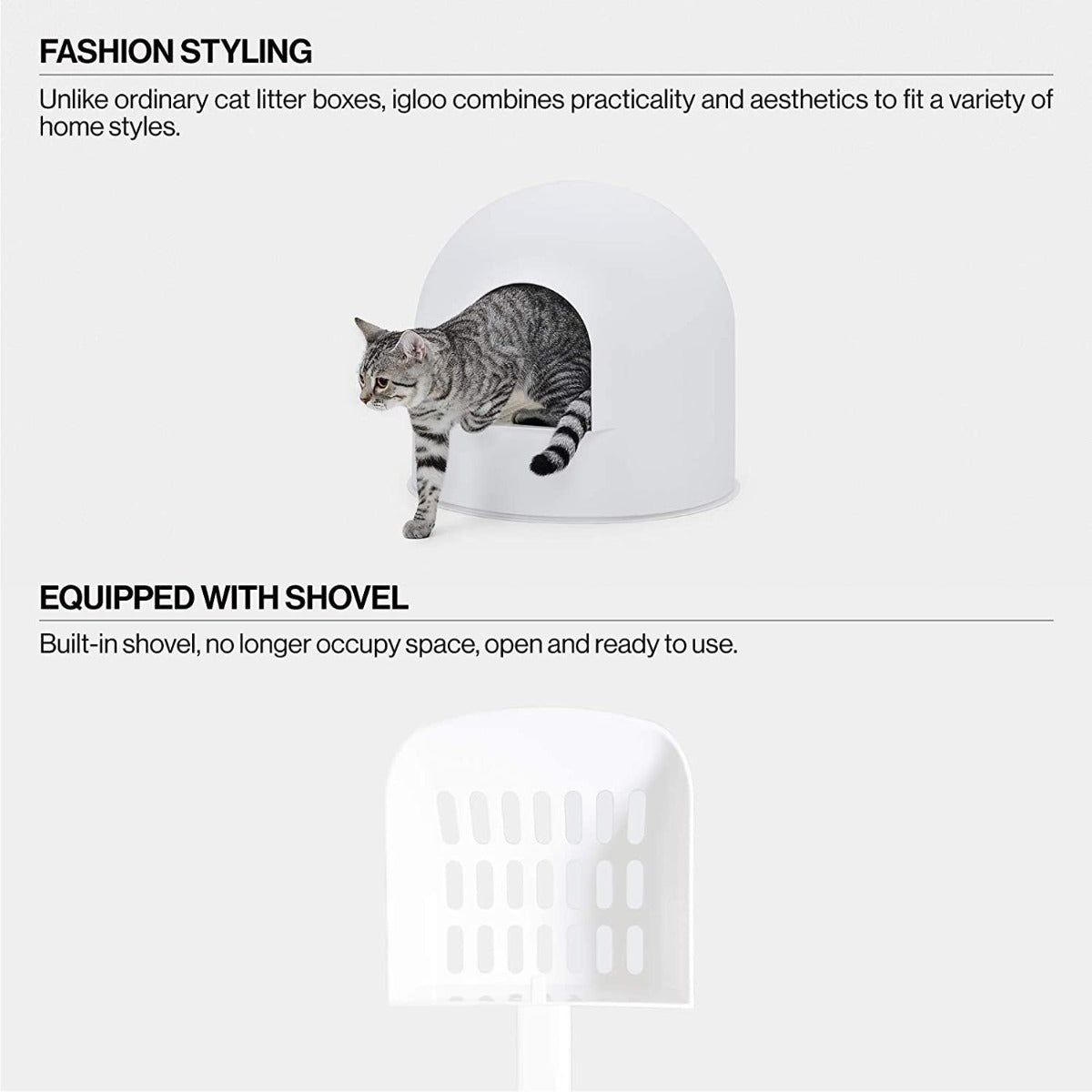 Pidan Extra Large Igloo Cat Dome Litter Box with Modern Minimalist Design